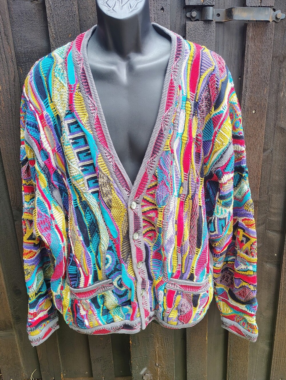 Men's COOGI Multicolor Knit Cardigan